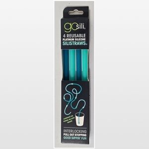 New GoSili Straw Interlocking Pack Silicone Reusable 8” 4pk Eco Friendly Drinkin